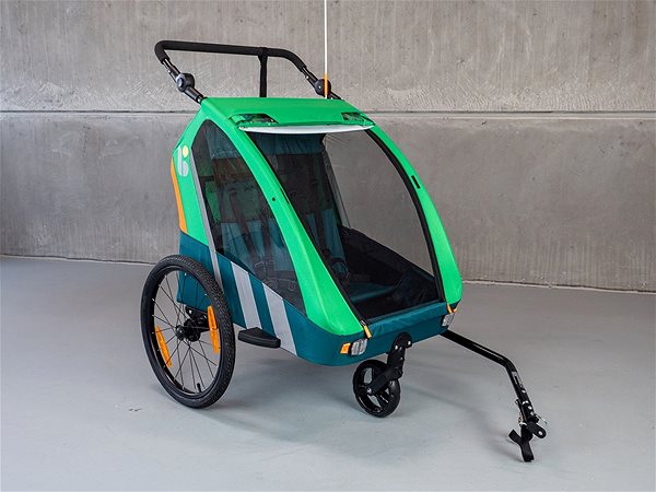 Detský vozík za bicykel Trailblazer detský kombinovaný vozík za bicykel + kočík pre 2 deti – zelený ...