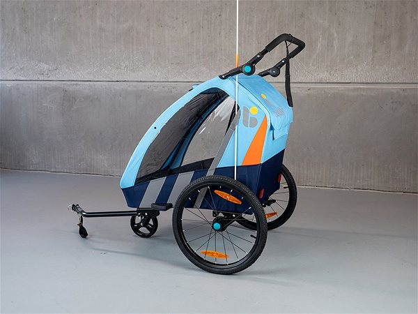 Detský vozík za bicykel Trailblazer detský kombinovaný vozík za bicykel + kočík pre 2 deti – modrý ...