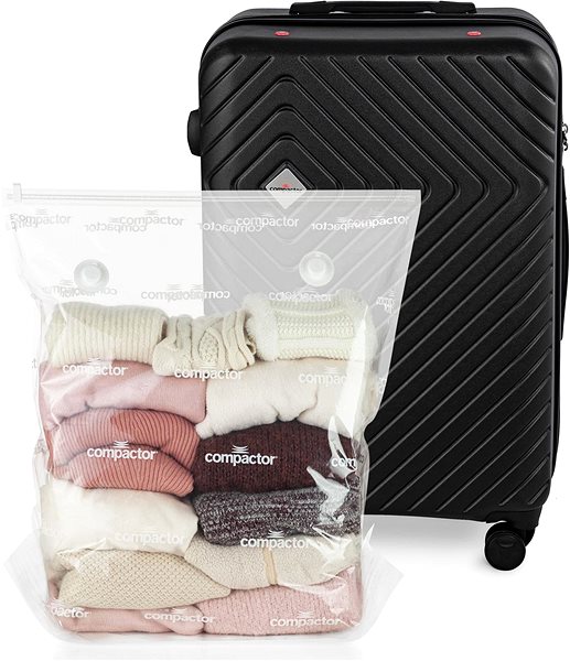Travel case Compactor Hybrid Luggage L Vacuum System 46,5×26×68 cm, black .
