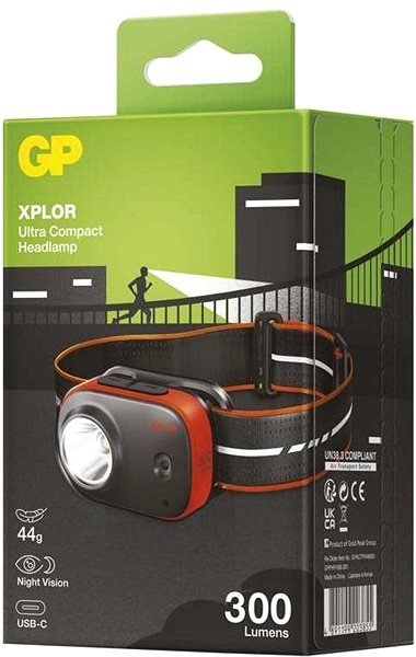 Headlamp GP LED Rechargeable Headlamp GP Xplor PHR16, 300 lm Packaging/box