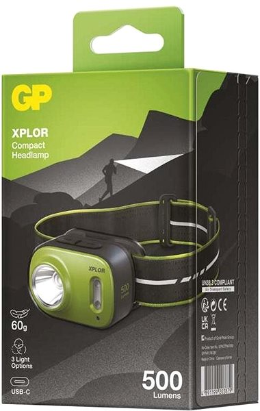Headlamp GP LED Rechargeable Headlamp GP Xplor PHR17, 500 lm Packaging/box