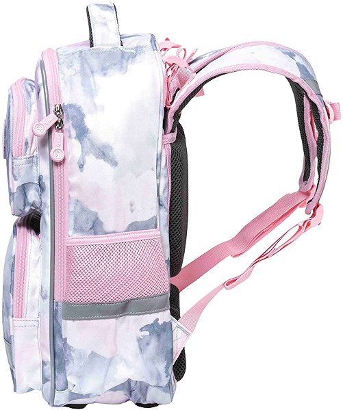 School Backpack Meatfly Max Clouds Pink .
