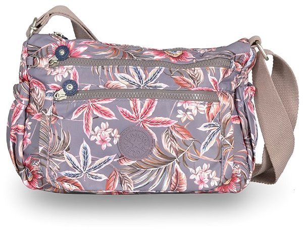Shoulder bag METRO Flower LL177, grey .
