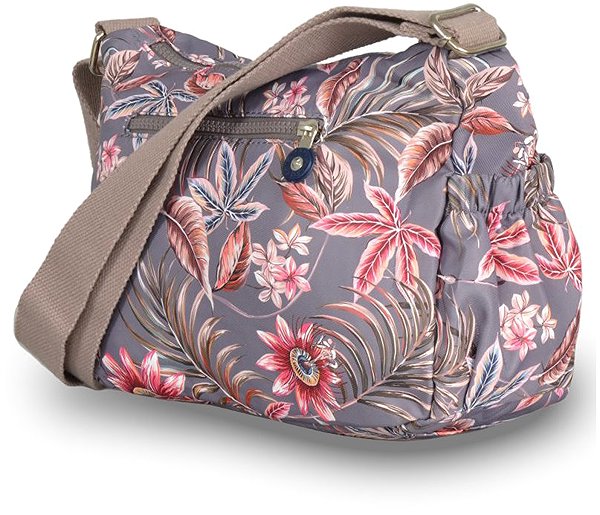 Shoulder bag METRO Flower LL177, grey .
