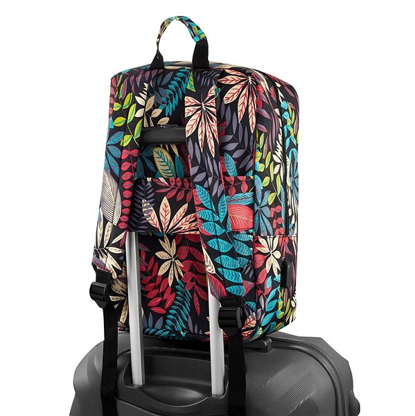 Backpack MG Bcross backpack with built-in USB cable 20 l, colour leaves .