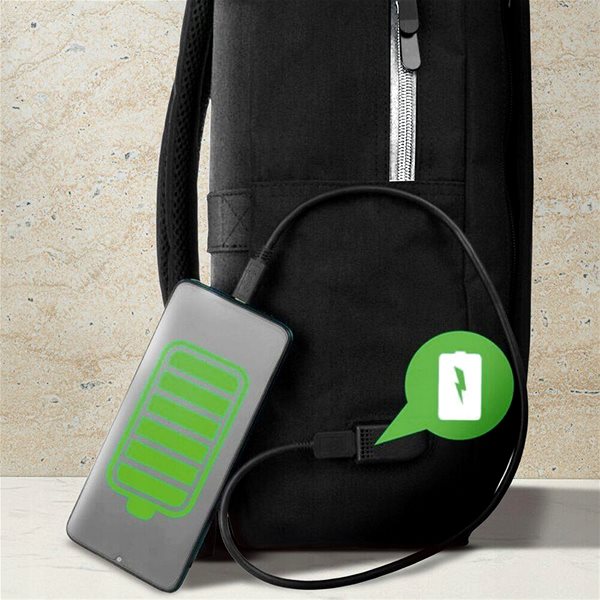 Backpack MG Bcross backpack with built-in USB cable 20 l, black .