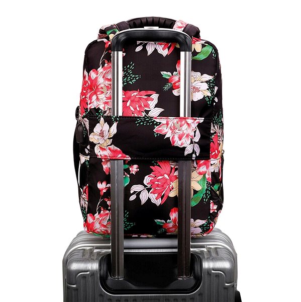 Backpack MG Bcross backpack with built-in USB cable 20 l, pink flowers .