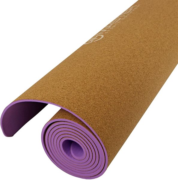 Podložka na cvičenie MASTER Yoga 4 mm, 183 × 61 cm, korková, fialová ...