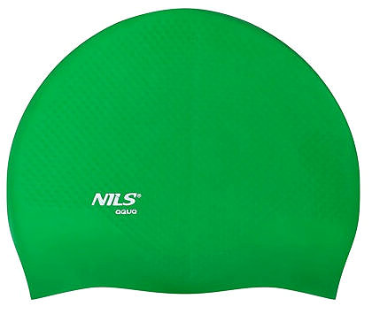 Swimming cap NILS Aqua Silicone cap NQC Dots green .