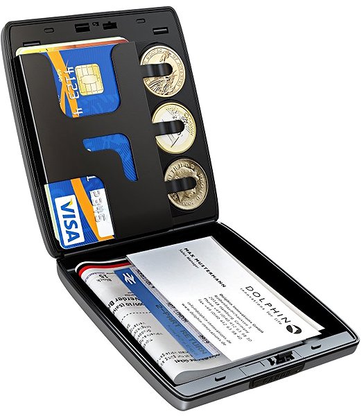 Wallet Tru Virtu Money & Cards Beluga - leather Croco Brown .
