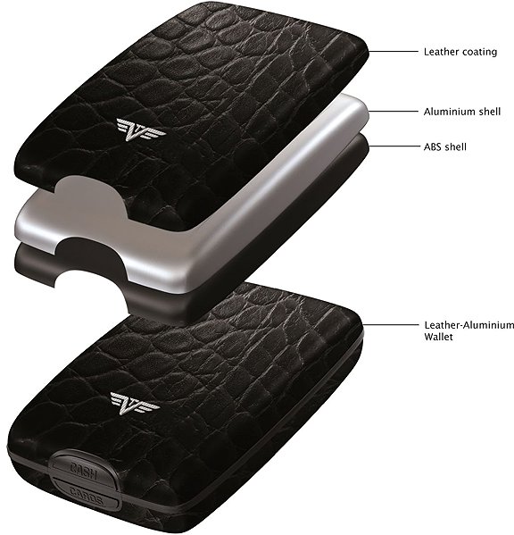 Wallet Tru Virtu Money & Cards Beluga - leather Croco Brown .
