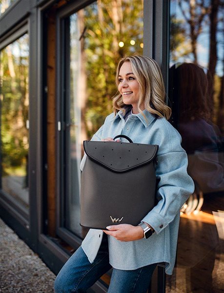 VUCH Joanna Dotty Grey City Backpack.