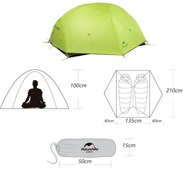 Stan Naturehike Mongar 2 20D 1976 g – limetkový ...