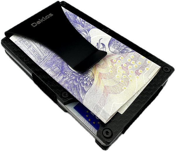 Peňaženka Daklos Karbonová RFID mini penňaženka na AirTag s klipom carbon, čierna ...