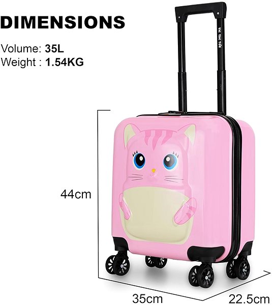 Dětský kufr Dětský cestovní 3D kufr Kočička, hranatý ...