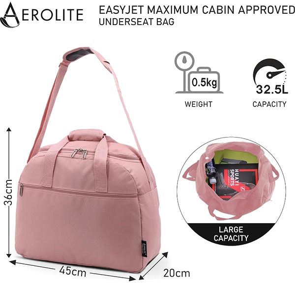 Cestovná taška AEROLITE 618 – ružová ...