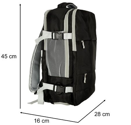 Backpack KIK KX4108 Travel backpack 45 × 16 × 28 cm, black .