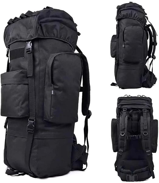 Backpack Foxter 0193 Military backpack XXL 100 l black .