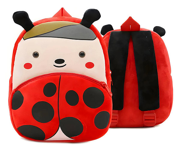 Children's Backpack Excellent Suede Backpack Red - Ladybug .