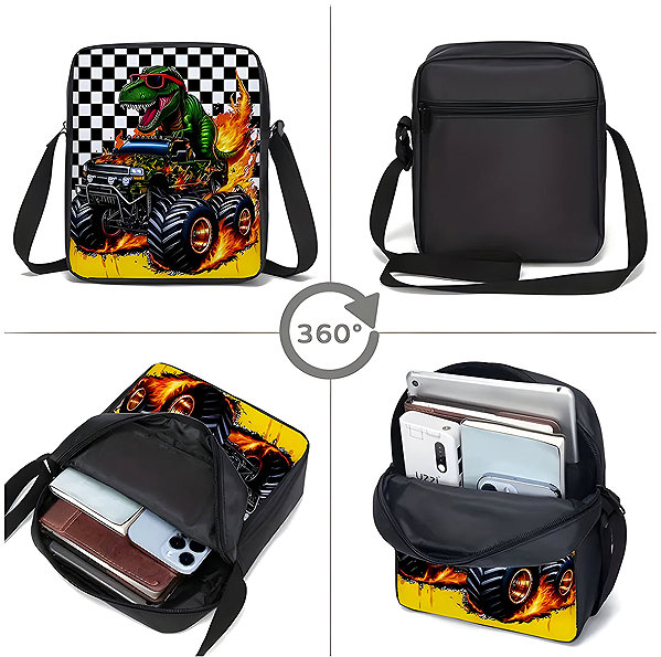 School backpack Excellent School set 3 pcs - Green dinosaur .