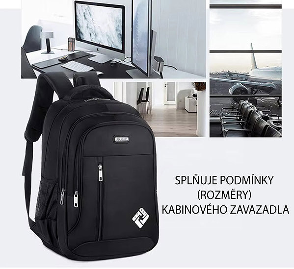 Backpack Platinium Backpack with USB port 30 l, black .