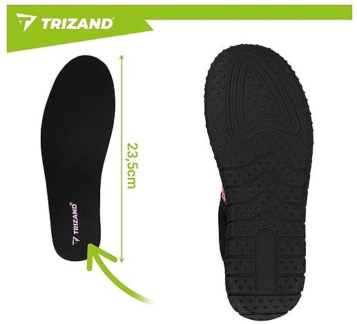 Water shoes Trizand 27437 Water shoes non-slip 5 mm, size 36, black and pink.