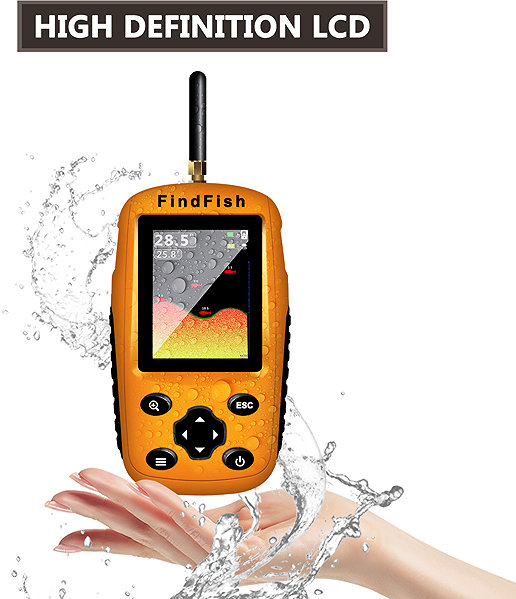 Bentech FindFish Y-01 portable fish finder with wireless sonar.