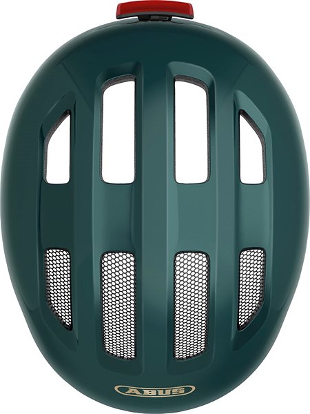 Kerékpáros sisak ABUS Smiley 3.0 ACE LED Royal Green S ...
