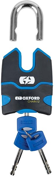 Kerékpár zár Oxford Chain12 Láncos zár (láncszem keresztmetszete 12 mm, hossza 1,5 m) ...