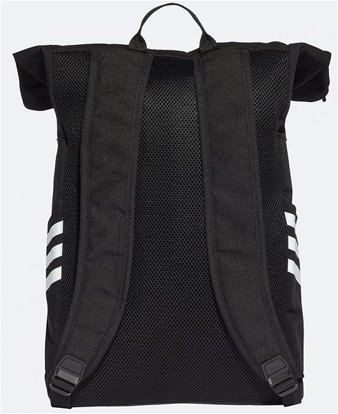 Školský batoh Adidas CLASSIC ROLL-TOP BACKPACK Black, White Zadná strana