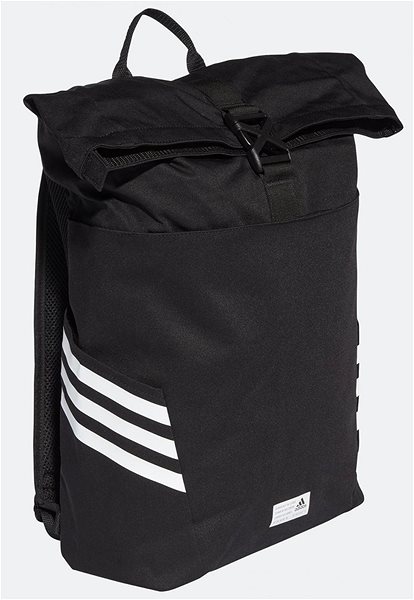 Iskolatáska Adidas CLASSIC ROLL-TOP BACKPACK Black, White Képernyő