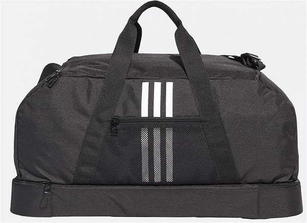 Sporttáska Adidas Tiro Duffel Bag Bottom Compartment M Black, White Hátoldal