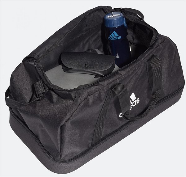 Sporttáska Adidas Tiro Duffel Bag Bottom Compartment M Black, White Jellemzők/technológia