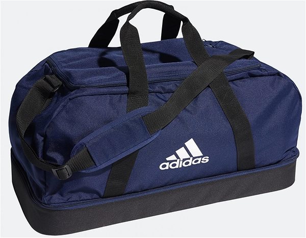 Sporttáska Adidas Tiro Duffel Bag Bottom Compartment M Blue, White Képernyő