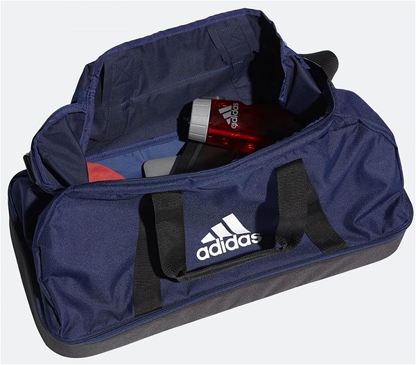 Sporttáska Adidas Tiro Duffel Bag Bottom Compartment M Blue, White Jellemzők/technológia