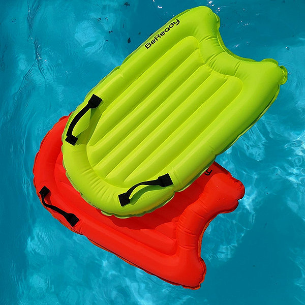 Swimming board Agama Inflatable surfboard BE READY, reflective orange .