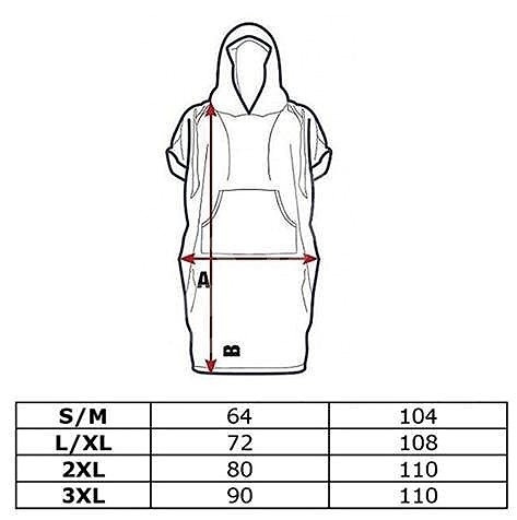 Agama Poncho bamboo towelling poncho, L/XL petrol .