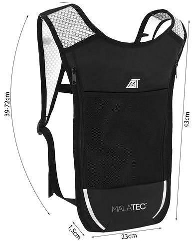 Lightweight hiking backpack with 2 l water bag.