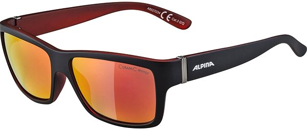 Cycling Glasses Alpina Kacey Black Matt-Red Lateral view