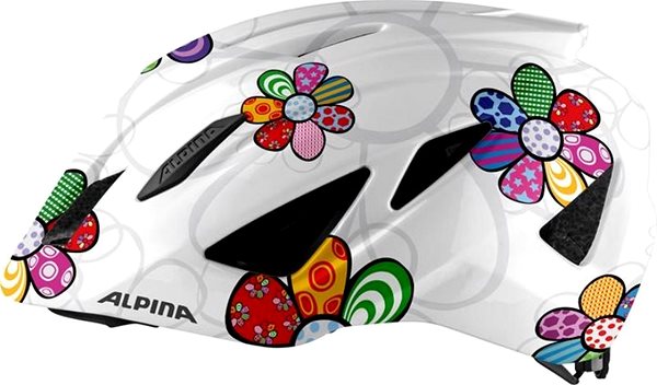 Prilba na bicykel Alpina Pico Pearlwhite – Flower Gloss 50 – 55 cm Bočný pohľad
