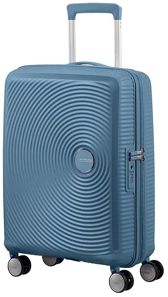 Cestovný kufor American Tourister Soundbox Spinner 55 EXP Stone Blue ...