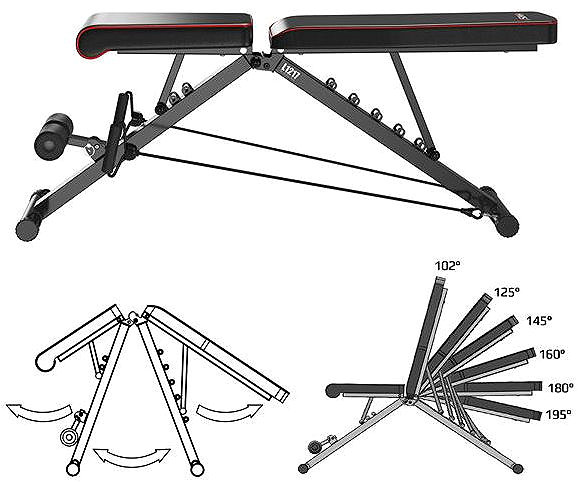 Weight bench HMS L1217 Variable weight bench with expanders.