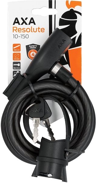 Kerékpár zár AXA Cable Resolute 10 - 150 Mat black ...