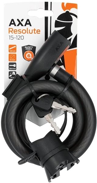 Kerékpár zár AXA Cable Resolute 15 - 120 Mat black ...