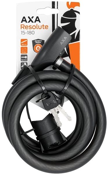Kerékpár zár AXA Cable Resolute 15 - 180 Mat black ...