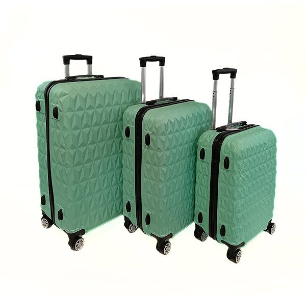 Bavy suitcase set Diamond Light green - set of 3 .