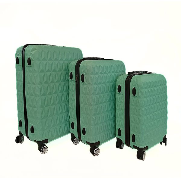 Bavy suitcase set Diamond Light green - set of 3 .