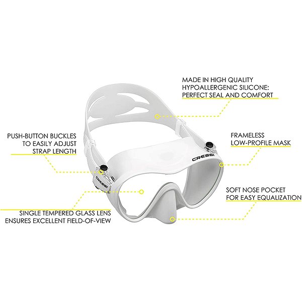 Diving goggles Cressi Mask F1 white .