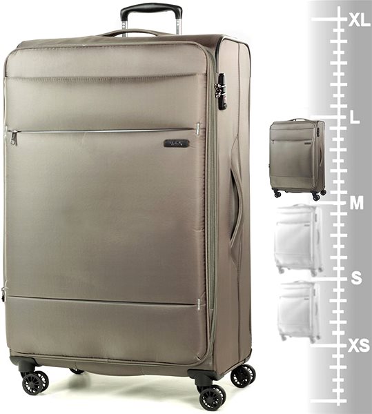 TSA záras bőrönd Rock TR-0161/3-L - bézs Mérettáblázat
