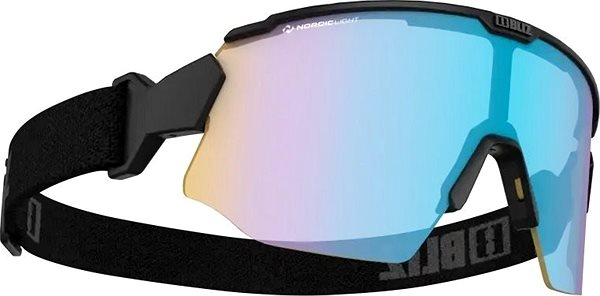 Cyklistické okuliare BLIZ – BREEZE NANO OPTICS Nordic Light Matt Black Orange w Blue Multi Cat. 1 + Brown w Silver Mirror Bočný pohľad
